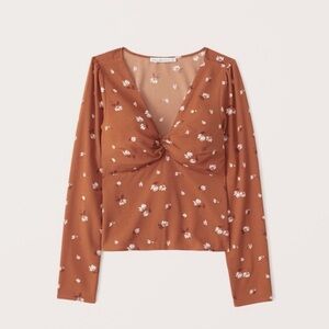 Abercrombie & Fitch Long Sleeve Twist-Front Blouse
